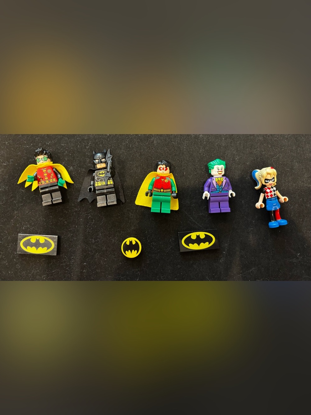 Batman, Robin, Joker and Harley Quinn LEGO Mini figures